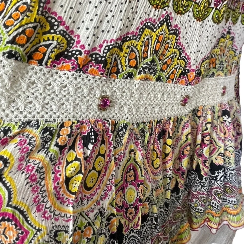 Forbidden Los Angeles Size M Boho Gypsy Skirt Tiered Maxi - Picture 4 of 8